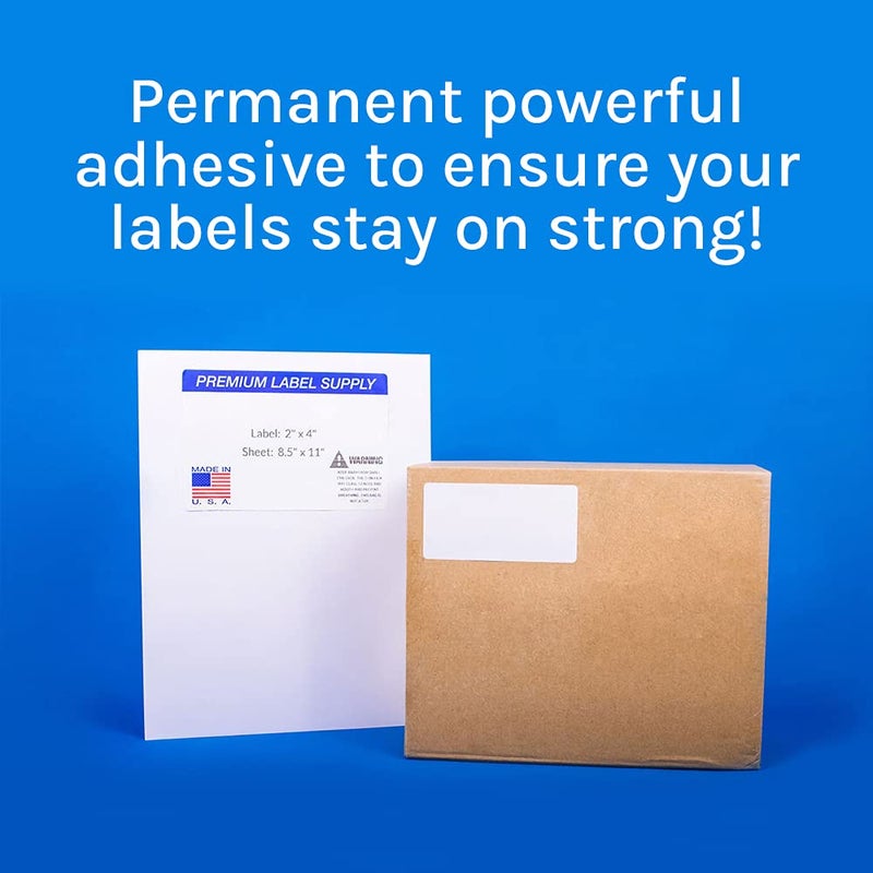 Premium Label Supply White Sticker Address Labels - 2"" x 4"" - Laser/Inkjet Compatible - (10 per Sheet), 100 Sheets - 1,000 Total Adhesive Labels - Image 3